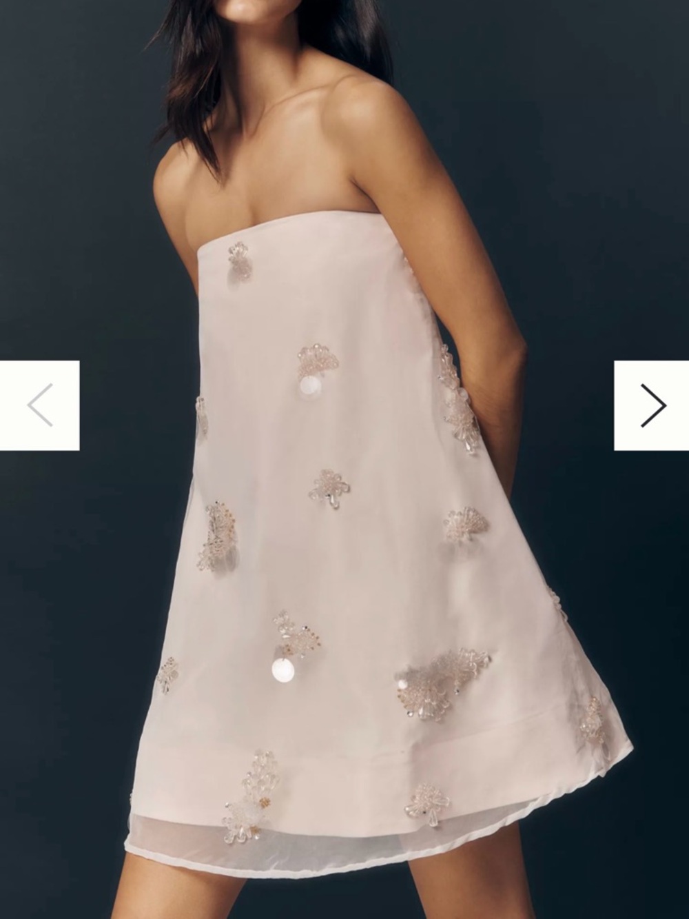 Anthropologie Maeve Strapless Scattered Embellished Mini Dress